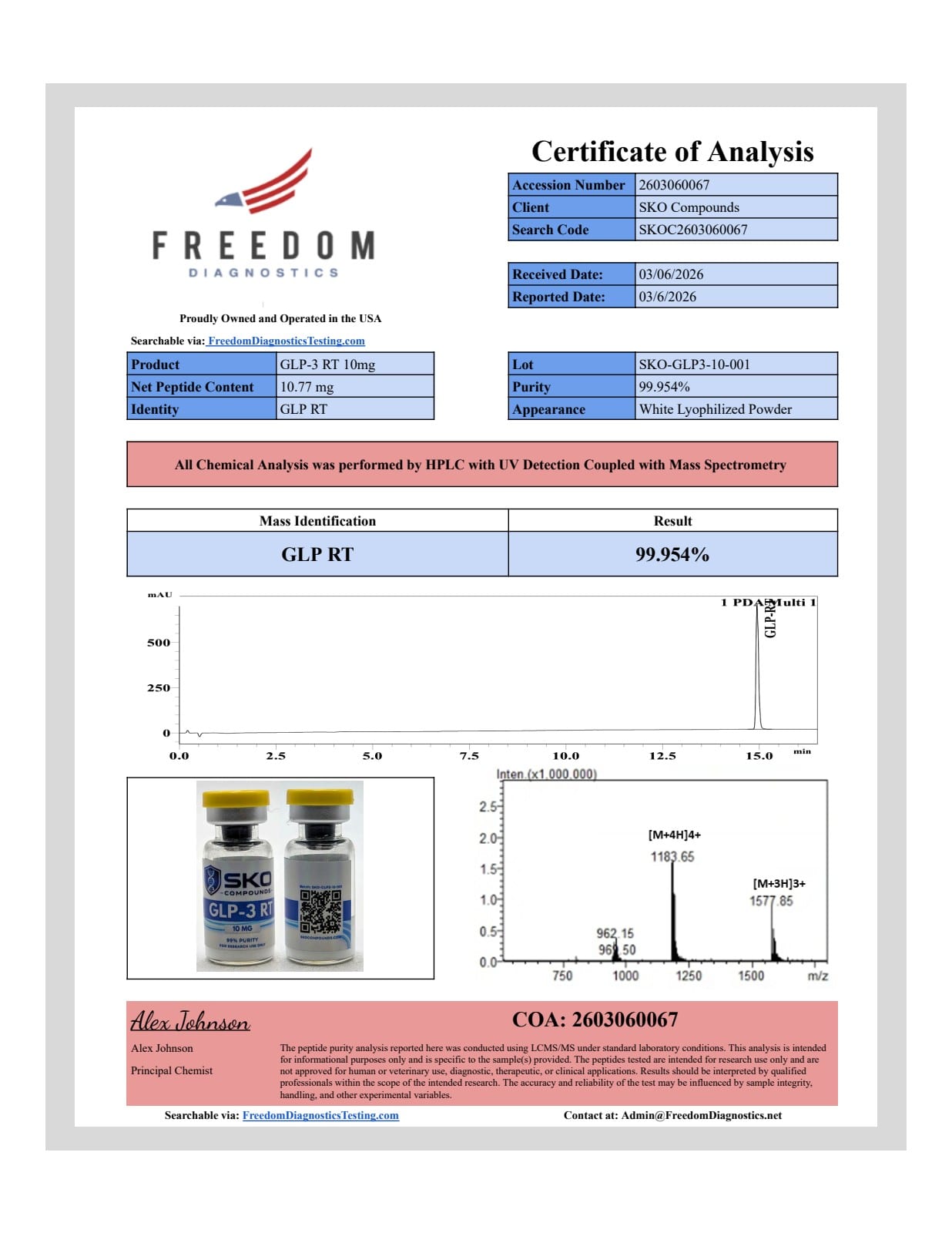 SKO-3 RT 10MG archived COA