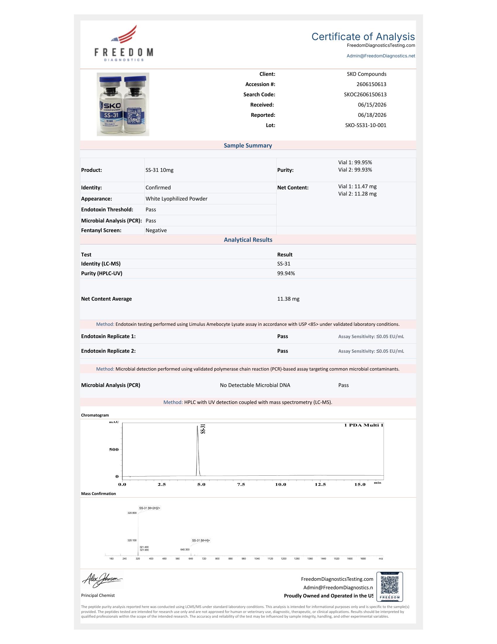 SS-31 10MG COA