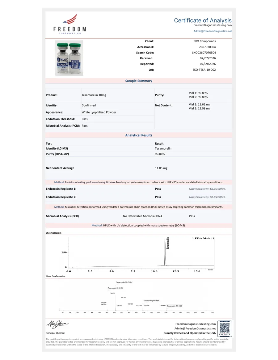 Tesamorelin 10MG COA